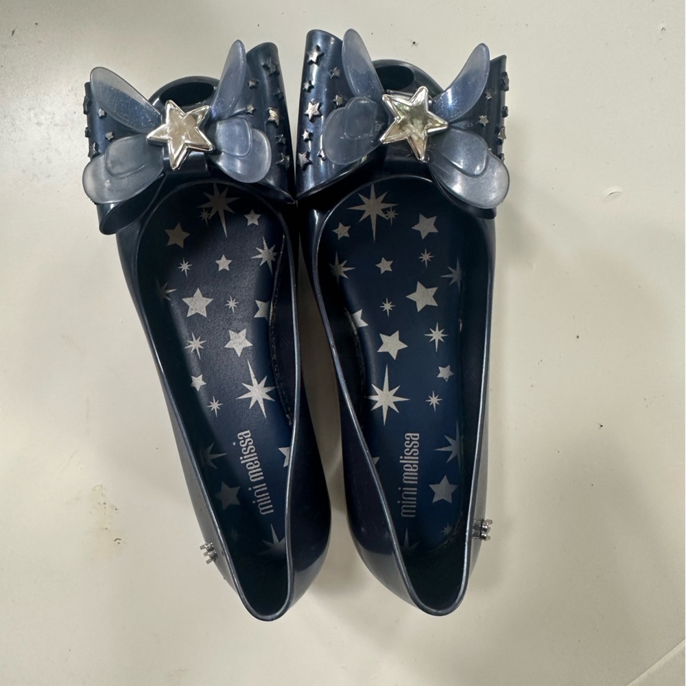 Mini Melissa Navy Star Flats with Bow Size12